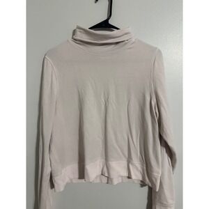 Athleta Coaster Luxe Sweatshirt Womens Medium Pale Pink Funnel Neck Pullover